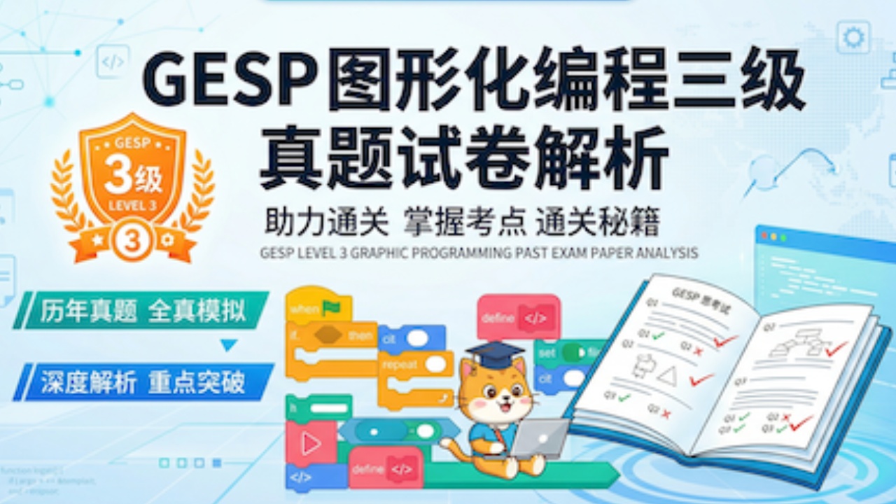 GESP图形化三级2026年3月真题卷(含解析)